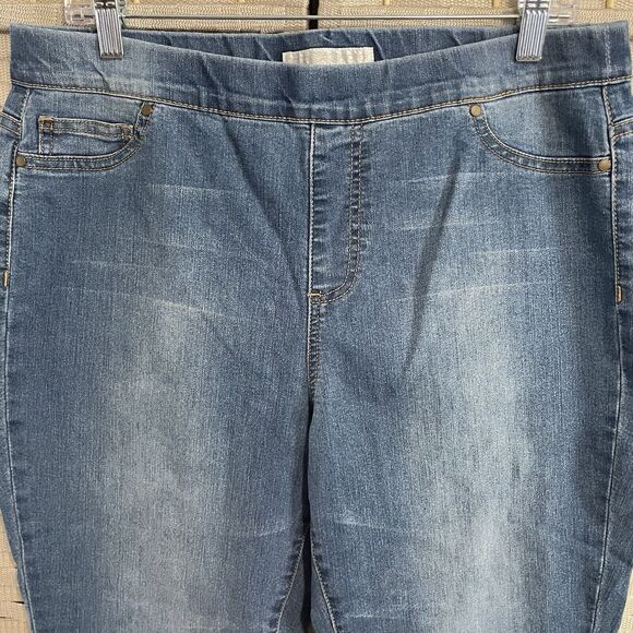 Boston Proper SO EASY DENIM LEGGING Women’s 14 Blue Pull On Stretch Jeans NEW - Picture 3 of 10